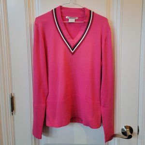 V-Neck Pink Sweater